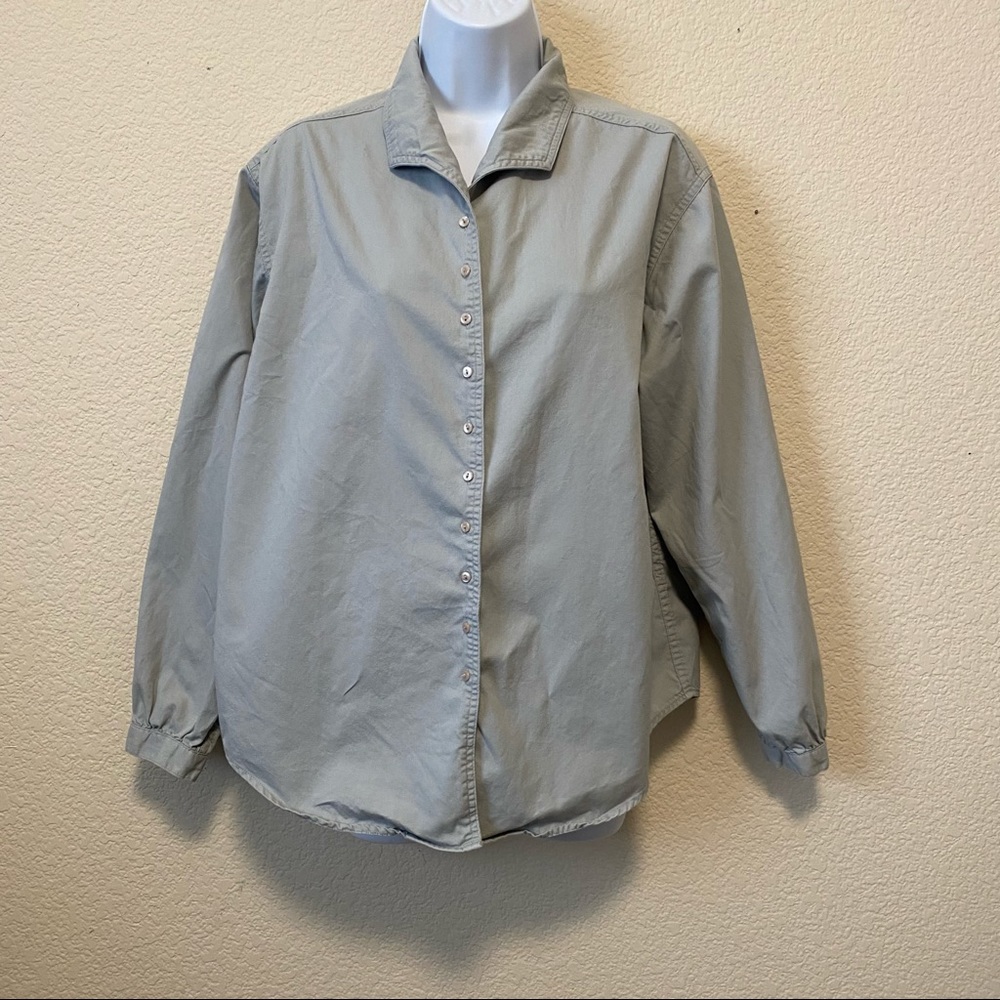 Jay Jacobs Vintage 100% Cotton Gray Long Sleeve Button Down Shirt Medium